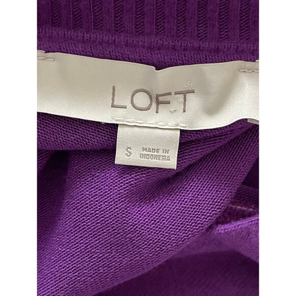 LOFT Jersey Split Neck Top Winter Plum - Picture 3 of 6